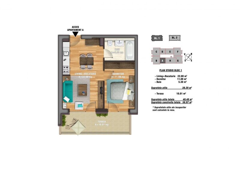 Studio superb New Times Residence + loc de parcare subteran